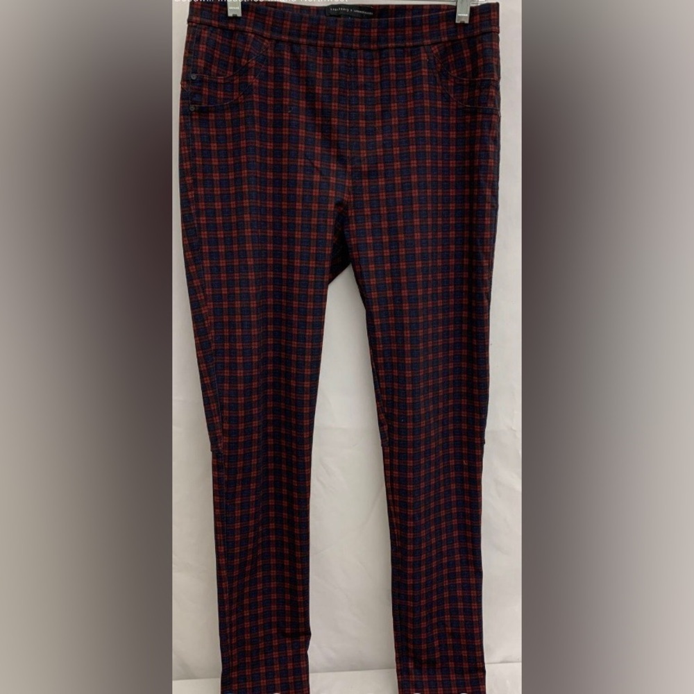 Woman’s Sanctuary X Anthropology Stretch Red/ Blue Plaid Skinny Leg Pants size L